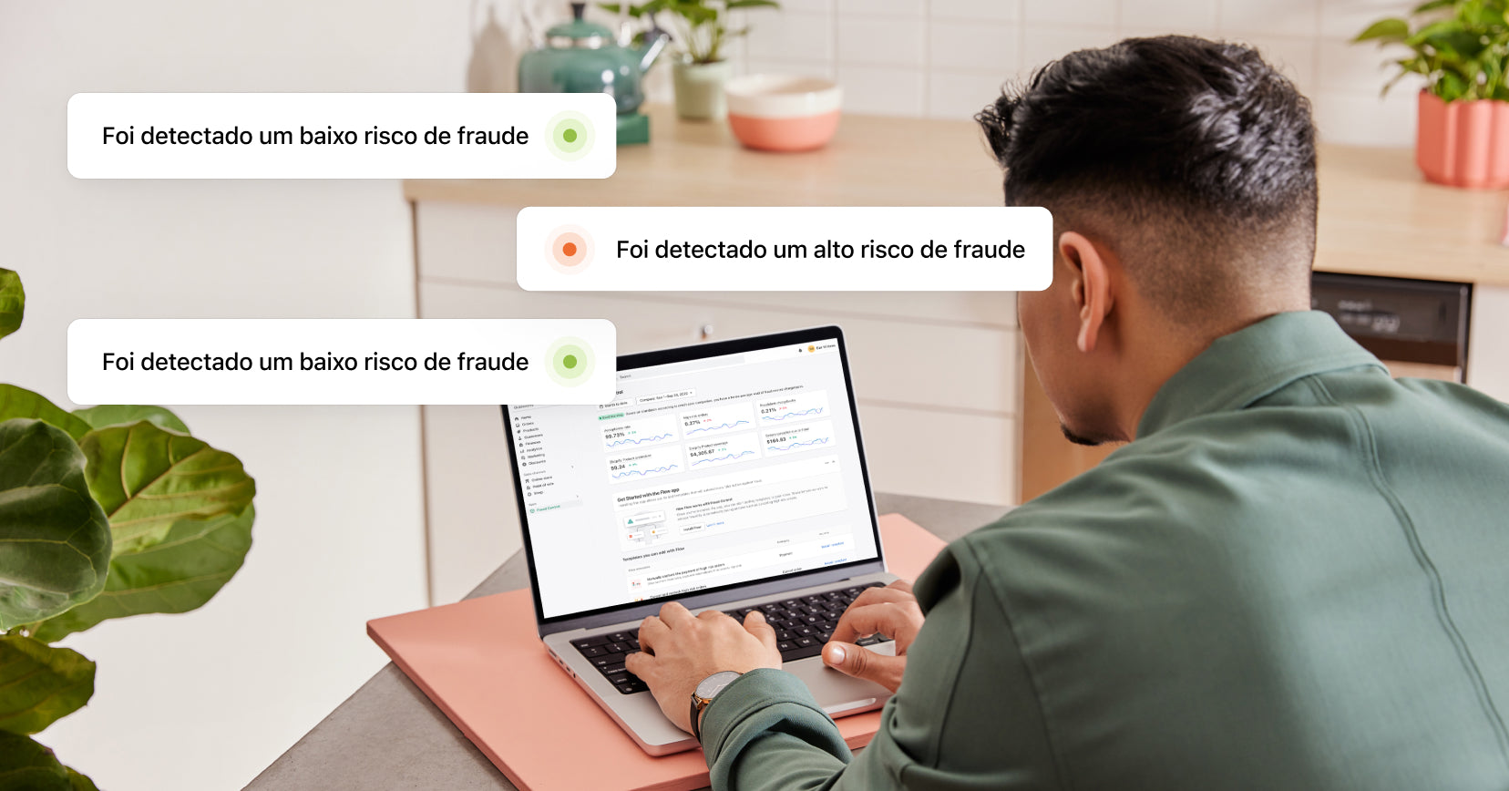 A Shopify possui a melhor tecnologia na sua categoria que protege milhões de comerciantes contra fraudes